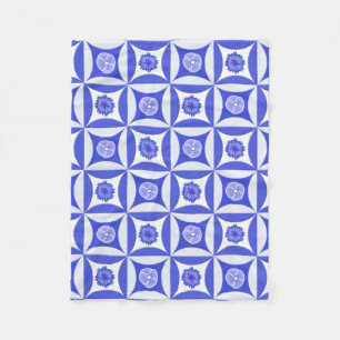 Cornflowers and Speedwells in the Barn Door Fleece Blanket