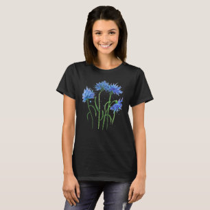 Cornflowers blue flowers watercolor rustic pretty  T-Shirt