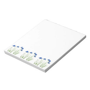 Cornflowers Blue flowers watercolor Wildflower Notepad