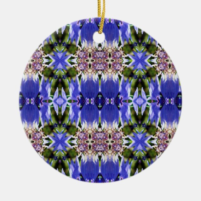 CORNFLOWERS CERAMIC TREE DECORATION (Front)