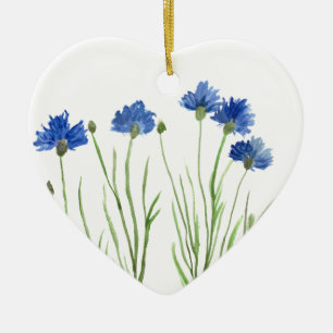 Cornflowers Ceramic Tree Decoration
