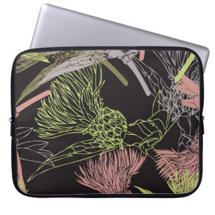 Cornflowers colourful patternpattern,flower,green, laptop sleeve