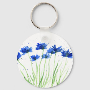 Cornflowers flowers key ring