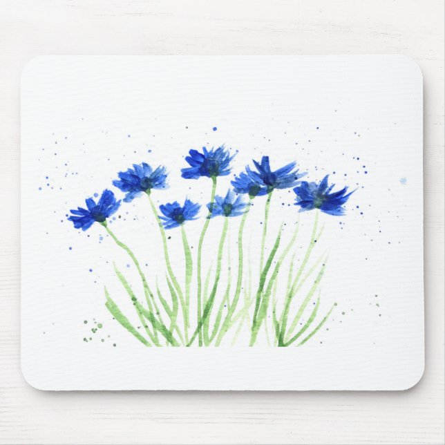 Cornflowers flowers mouse pad (Front)