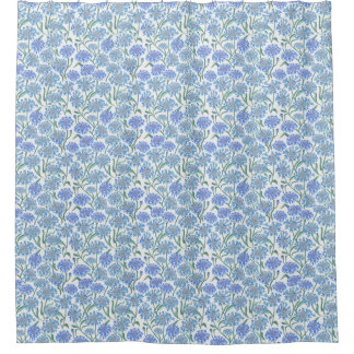 Cornflowers In Crayon Blue Shower Curtain