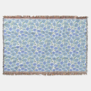 Cornflowers In Crayon Blue Throw Blanket