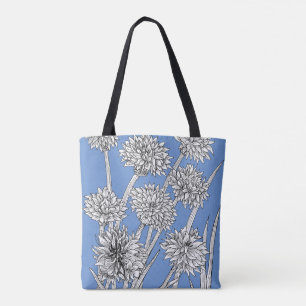 Cornflowers on Cornflower Blue Tote Bag