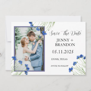 Cornflowers Wildflower Blue Floral Photo Save The Date