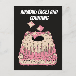 Cornhole Airmail Birthday Cake Joke Humour Postcard