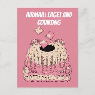 Cornhole Airmail Birthday Cake Joke Humour Postcard