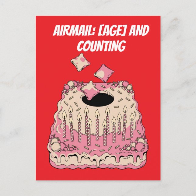 Cornhole Airmail Birthday Cake Joke Humour Postcard (Front)