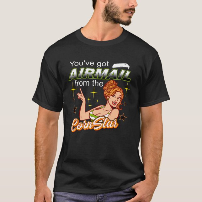 Cornhole Airmail Toss Like a Boss Cornstar T-Shirt (Front)