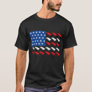 Cornhole American Flag For Player Drinking Team T-Shirt
