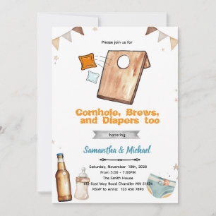 Cornhole and Beer Baby Shower Invitation