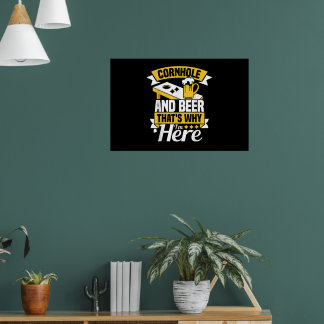 Cornhole And Beer Funny Cornhole Poster