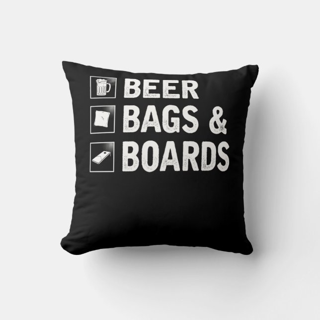 Cornhole Bag and Beer Drinking Corn Player Cushion (Front)