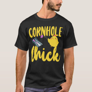 Cornhole Bean Bag Cornhole Chick Chicken Girl T-Shirt