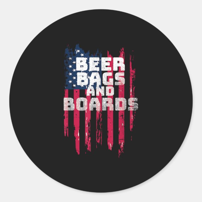 Cornhole Beer Bags and Boards Classic Round Sticker (Front)