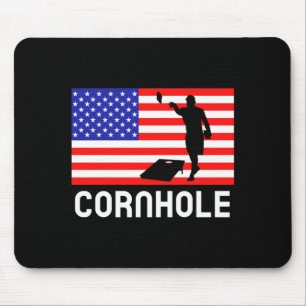 Cornhole Board Game Men Women Aamerican Flag Corn Mouse Pad