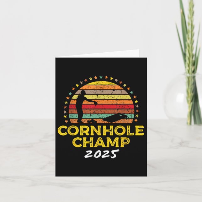 Cornhole Champion 2025, Cornhole Bags Tournament W Card (Front)