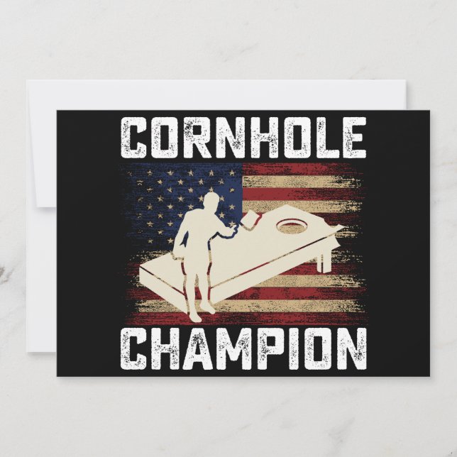 Cornhole Champion American Flag USA 4th OF July  Invitation (Front)