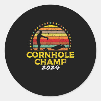 Cornhole Champion Cornhole Bags Tournament Winner Classic Round Sticker
