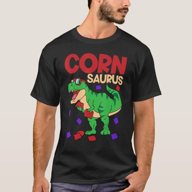 Cornhole Corn Hole Cornsaurus T-Shirt (Front)