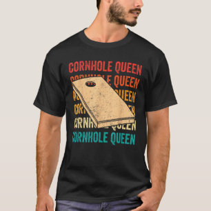 Cornhole Corn Hole Retro Cornhole Queen T-Shirt