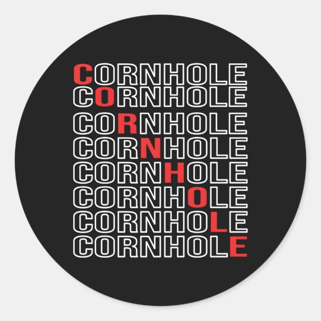 Cornhole For Classic Round Sticker (Front)