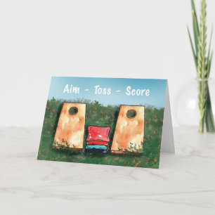 Cornhole Game Birthday Aim Toss Score Card