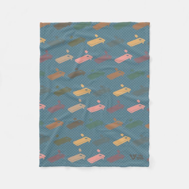Cornhole Game Lover Blanket Retro Cornhole Throw (Front)