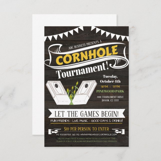 Cornhole Invitation (Front/Back)