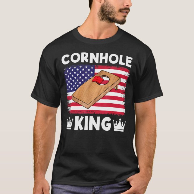Cornhole KIng Cornhole Team Bean Bag   Cornhole T-Shirt (Front)