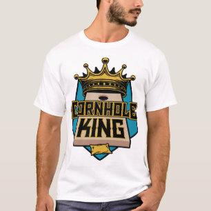 Cornhole King Mens Funny Bean Bag Gaming T-Shirt