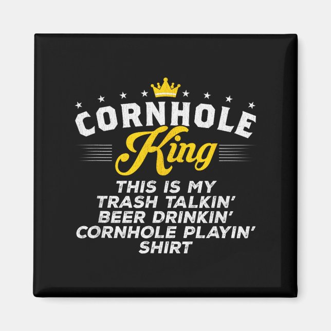 Cornhole King Traalkin Funny Cornhole Gift  Magnet (Front)