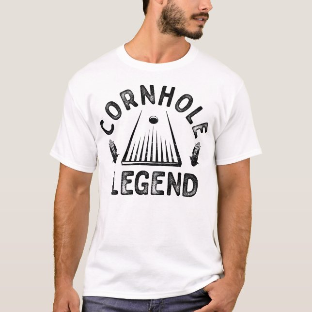 Cornhole Legend Retro Bag Tournament T-Shirt (Front)