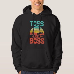 Cornhole Men Women Cool Cornhole Toss Like A Boss  Hoodie