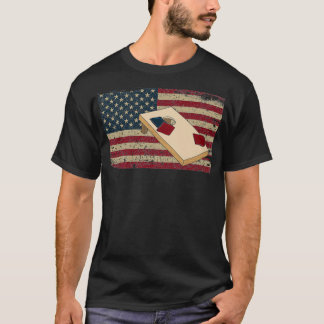 Cornhole Player America Flag Tee I Proud Bean Bag