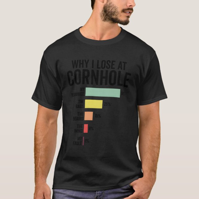 Cornhole Player Team Why I Lose At Cornhole T-Shirt (Front)