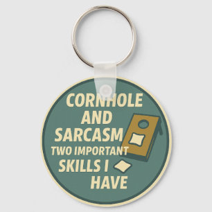 Cornhole Player With Sarcastic Sense of Humor Key Ring