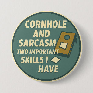 Cornhole Player With Sarcastic Sense of Humour 7.5 Cm Round Badge