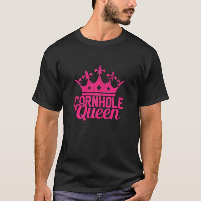 Cornhole Queen Corn Hole Funny Gift T-Shirt (Front)