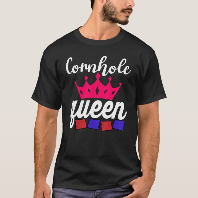 Cornhole Queen Corn Hole T-Shirt (Front)