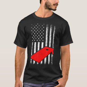 Cornhole Retro American Flag Cornhole 4th Of July T-Shirt