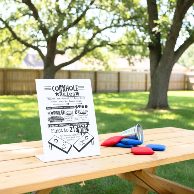 Cornhole Rules  Pedestal Sign (Cornhole Rules Pedestal Sign)