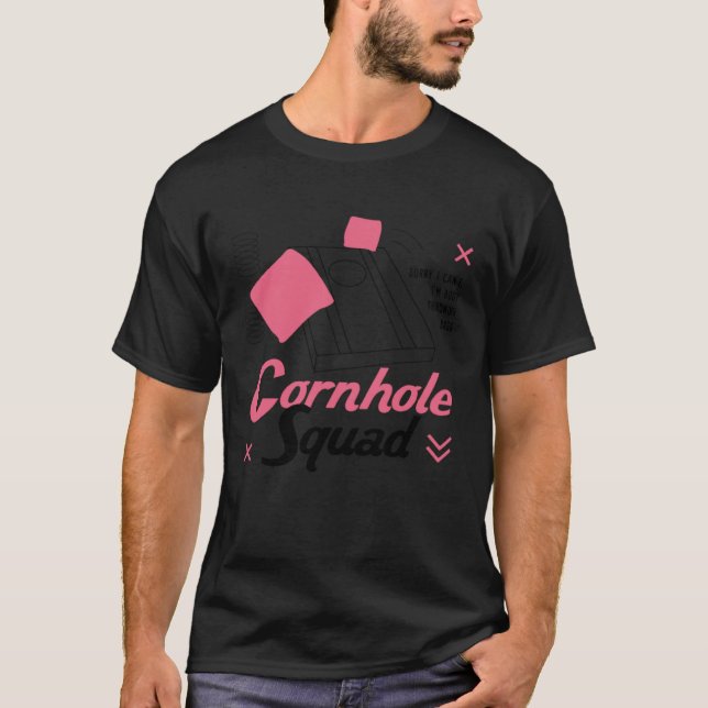 Cornhole Squad Ironic Saying Sack Tossing T-Shirt (Front)