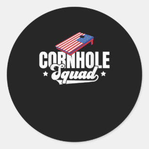 Cornhole Squad men bean bag toss bags Cornholes Classic Round Sticker