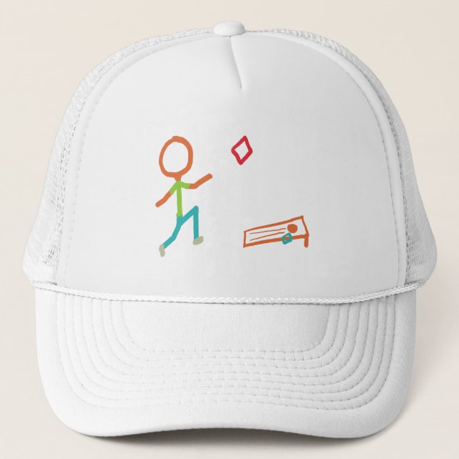 Cornhole Stickman Trucker Hat (Front)
