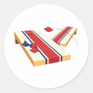 Cornhole Toss Classic Round Sticker