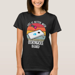 Cornhole Toss Hole Bean Bag Toss Game Board Lawn S T-Shirt